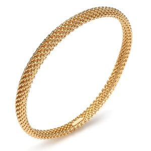 Designer Tiffany & Co. 18K Solid Yellow Gold Somerset Mesh Bangle Bracelet